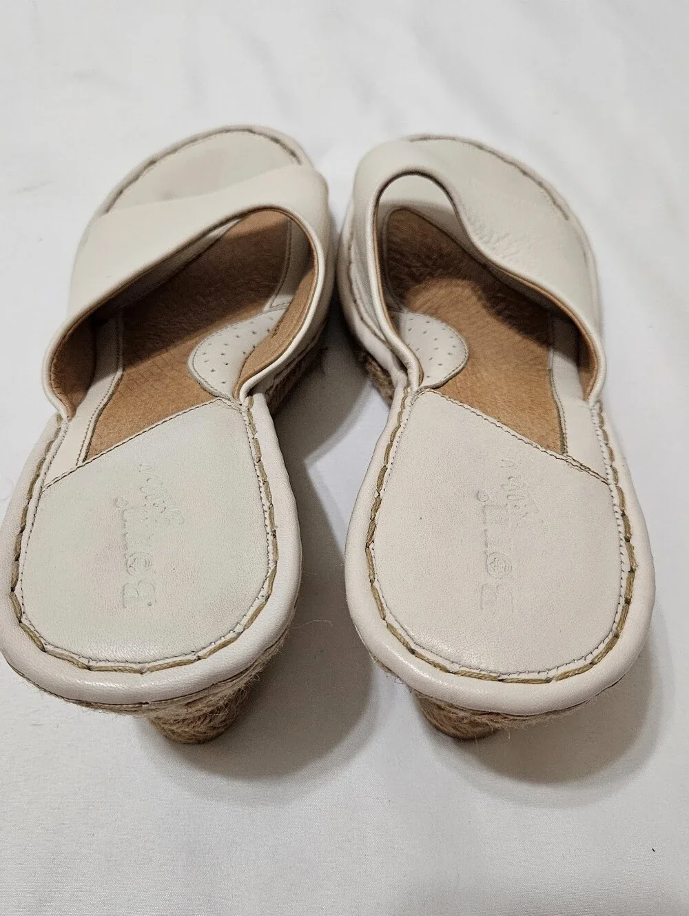 Born Drilles Women's Espadrilles Wedge Sandals Cream Size 9 US Comfort Shoe